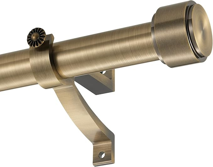 Curtain Rods for Windows 28 to 48", 1-Inch Diameter Antique Bronze Curtain Rod with Aluminum “R... | Amazon (US)