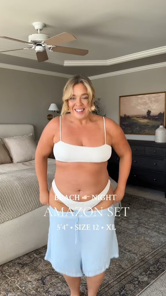 Midsize Spring Outfit 🩵I'm wearing a size XL in the blue set. 

Size 12 | 5'4" | 180ish lbs 

 #LTKMidsize #LTKFindsUnder50 #LTKFindsUnder100