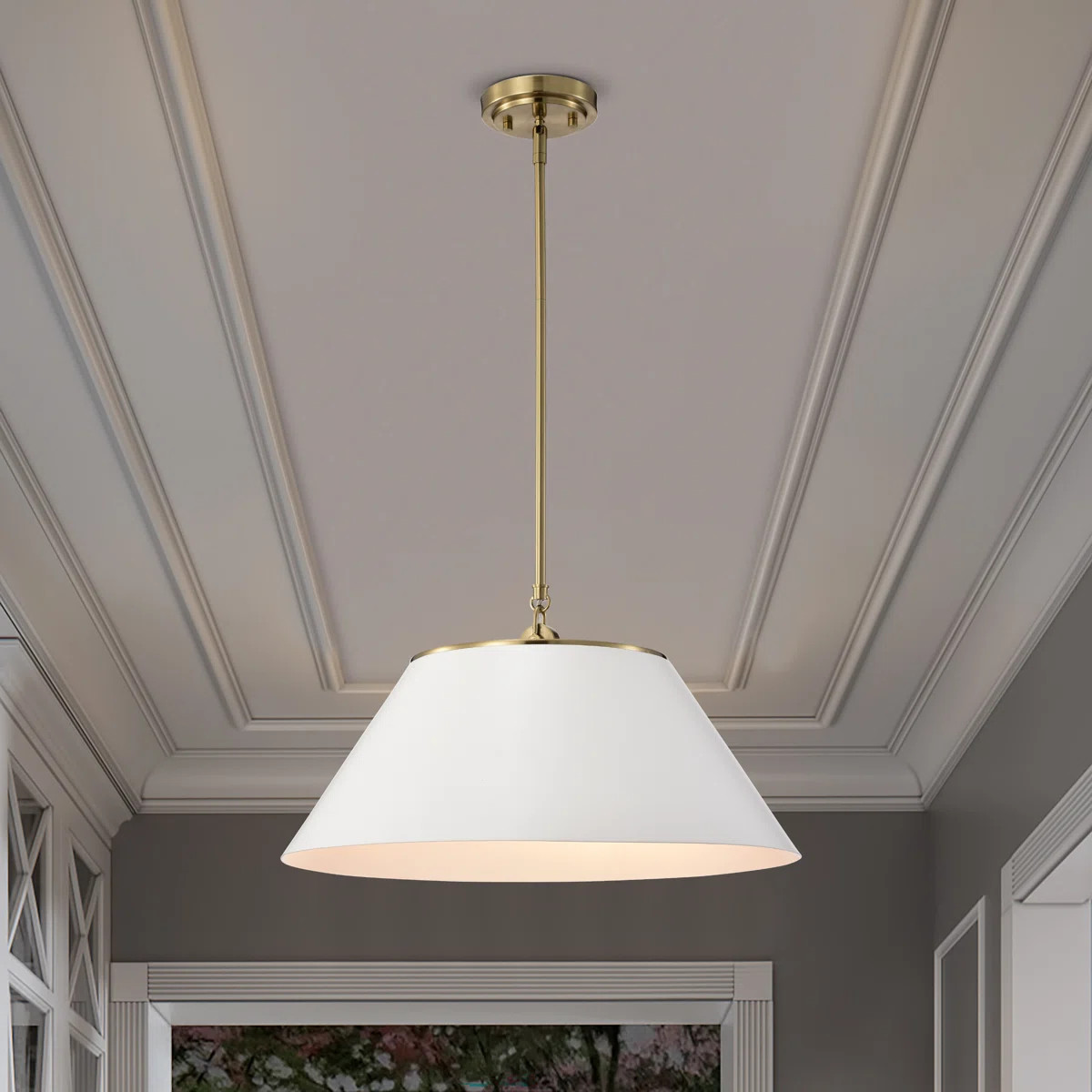 Gertie 20" W 3-Light Metal Cone Pendant with Dimmable Switch | Wayfair North America