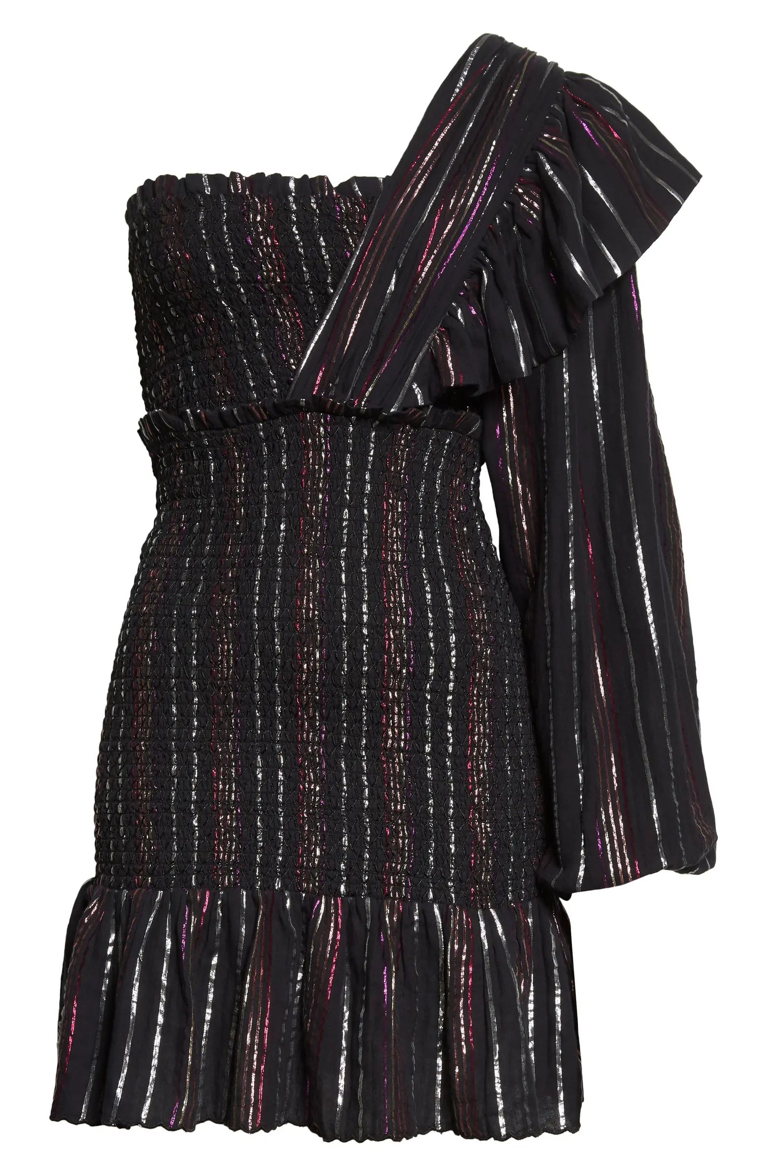 FARM Rio Metallic Stripe One-Shoulder Dress | Nordstrom | Nordstrom