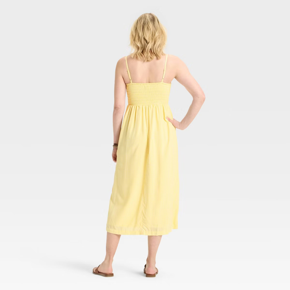 Women's Smocked V-Waist Midi Dress - A New Day™ | Target