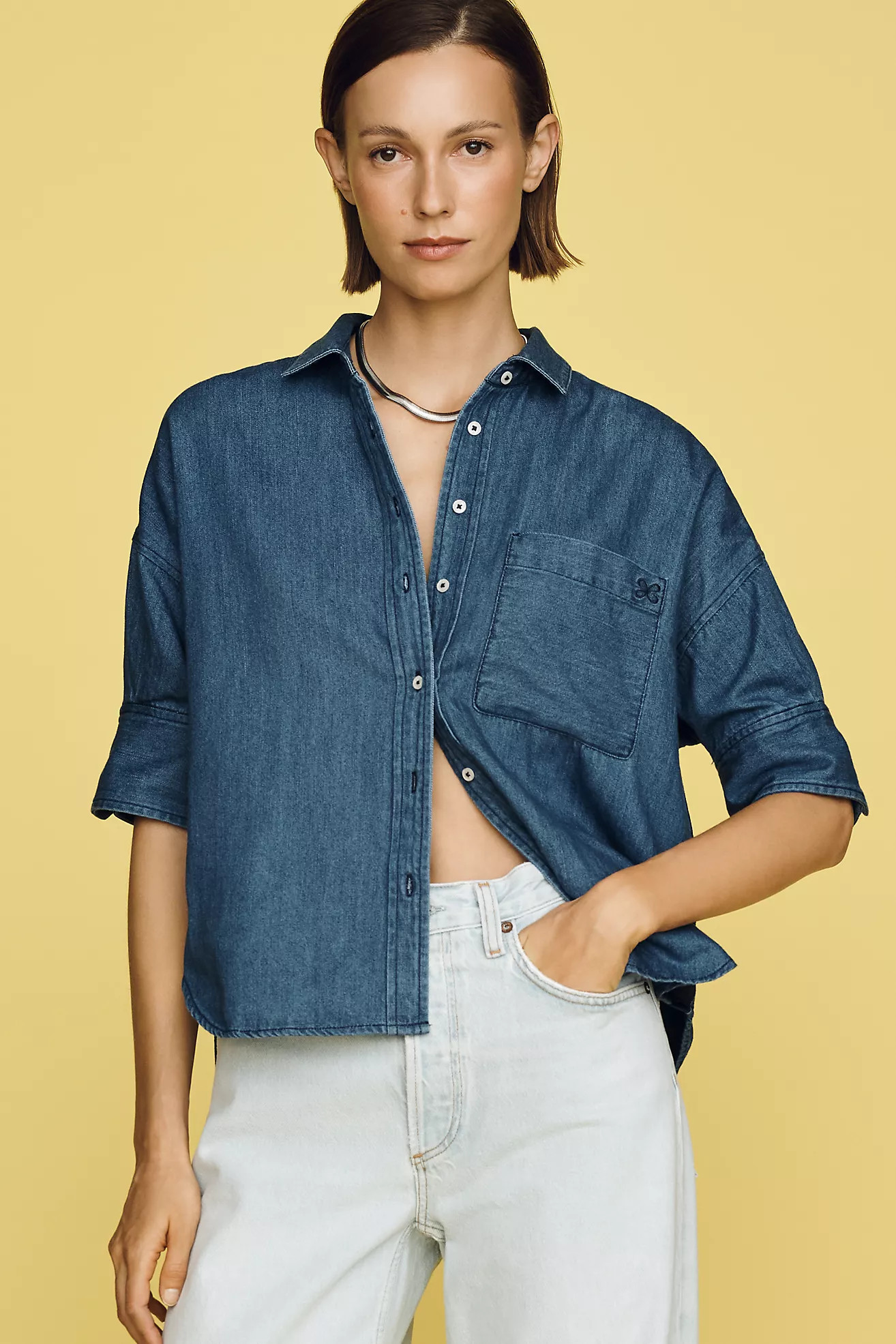 Mabel Boxy Denim Shirt by Maeve | Anthropologie (US)