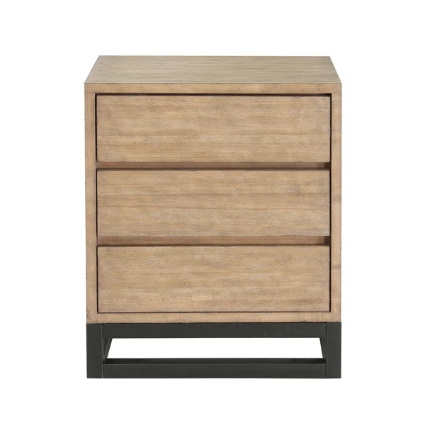 Natalia Industrial 3 Drawer Nightstand | Wayfair North America