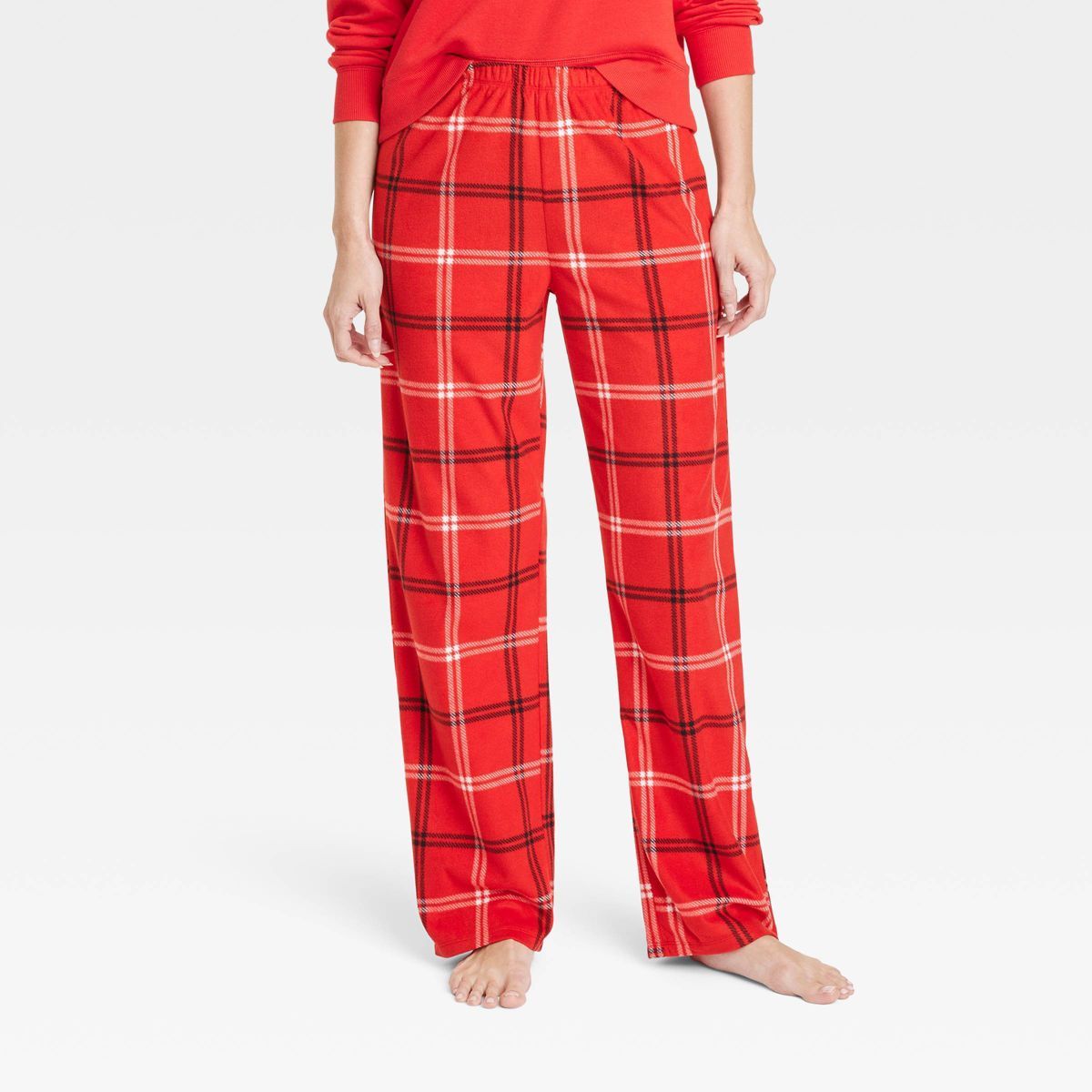 Women's Plaid Fleece Matching Family Pajama Pants - Wondershop™ Red | Target