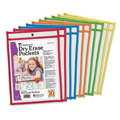 Charles Leonard Reusable Dry Erase Pockets, Set of 10 | Target