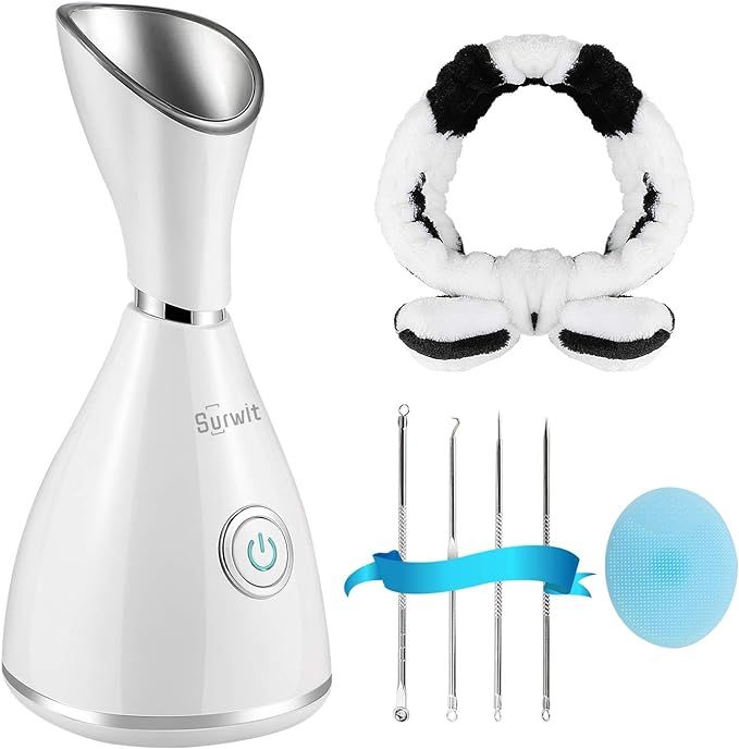 Facial Steamer - Surwit 10X Penetration Pro Nano Ionic Face Steamer for Facial, Unclogs Cleansing... | Amazon (US)