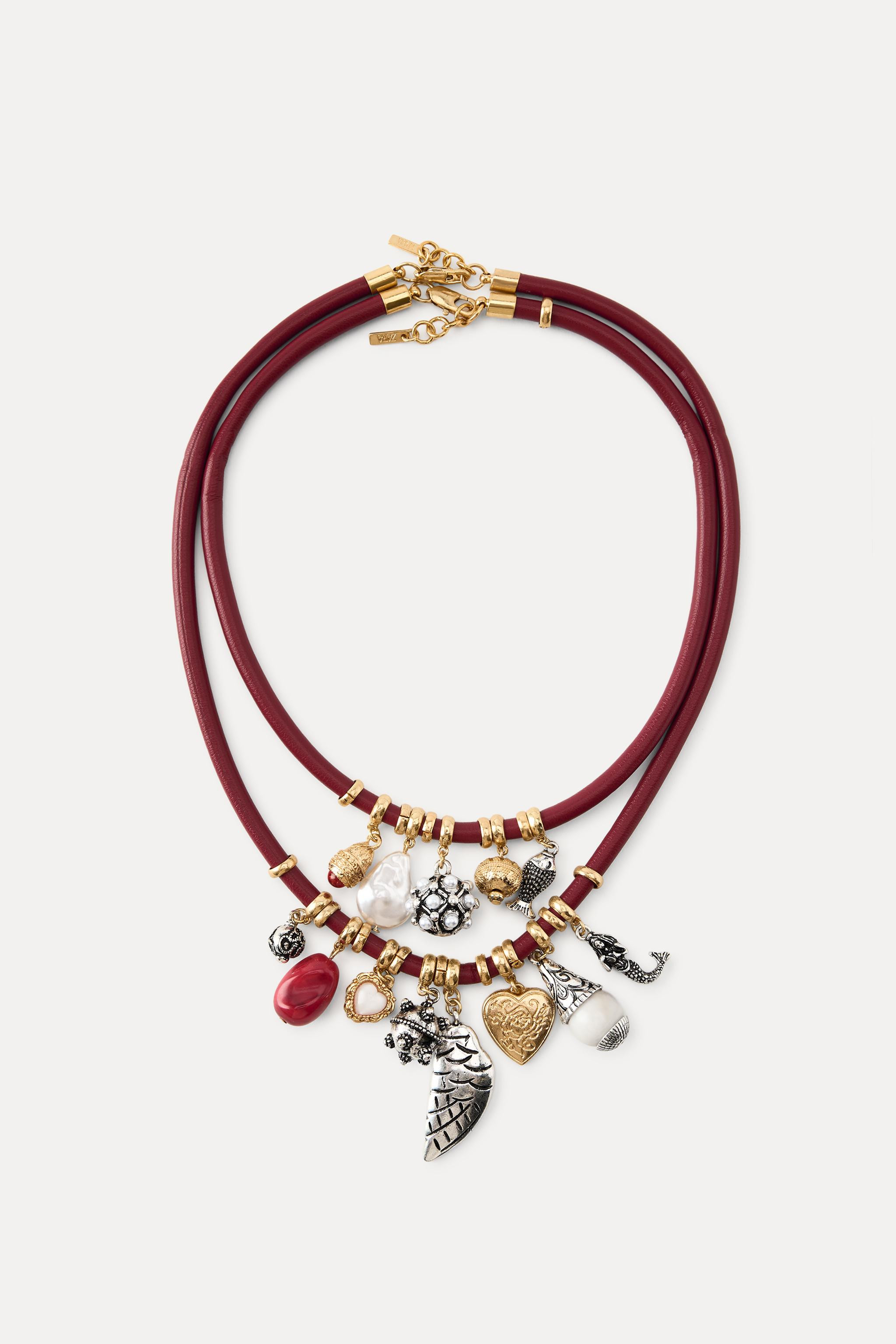 2-PACK OF CORD CHARM NECKLACES | Zara US