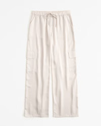 Lounge Satin Wide Leg Pant | Abercrombie & Fitch (US)
