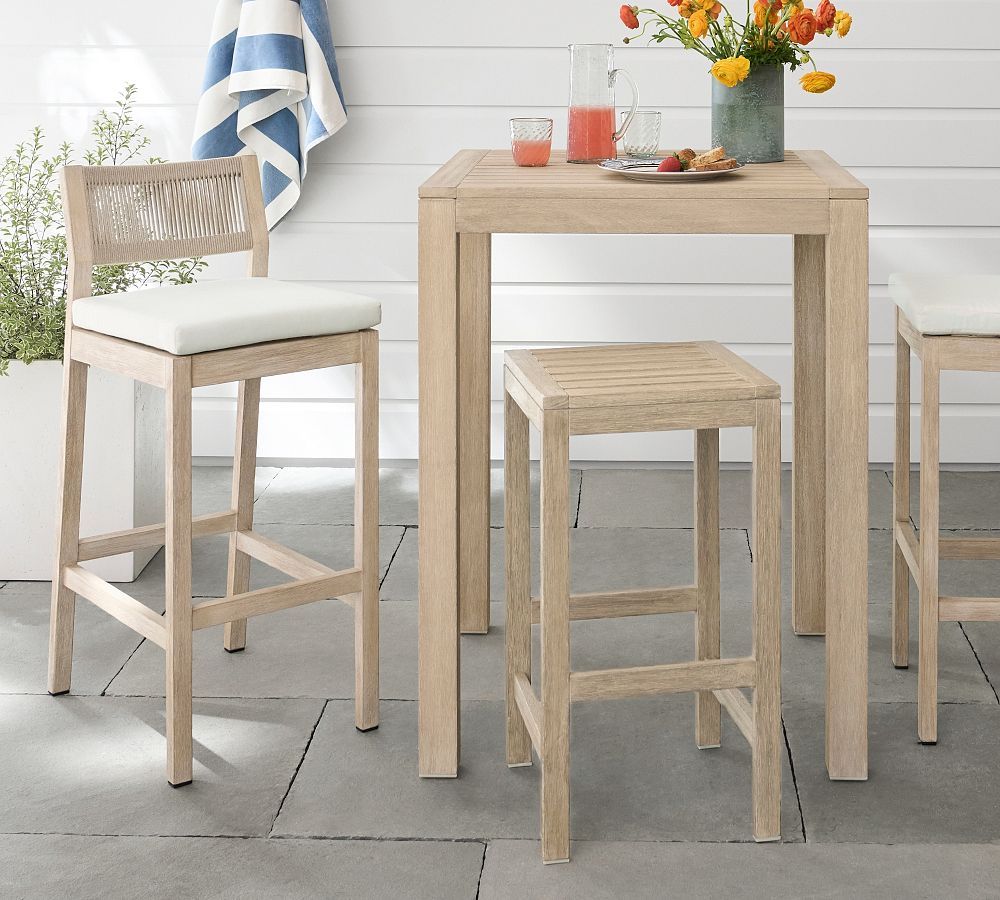 Indio FSC® Eucalyptus Outdoor Bar Height Table | Pottery Barn (US)