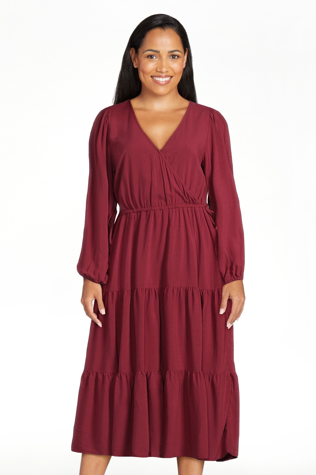 Time and Tru Women's Tiered Side Tie Dress, Sizes XS-XXXL | Walmart (US)