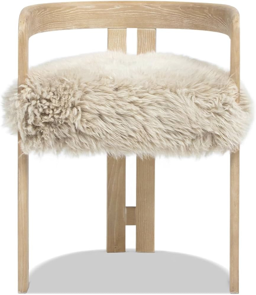 Jennifer Taylor Home Millwick 21" Low Back Genuine Fur Dining Chair, Natural Blonde Genuine Fur | Amazon (US)