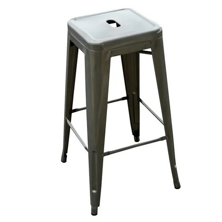 AmeriHome Loft 30"" Metal Bar Stool, Gun Metal | Walmart (US)