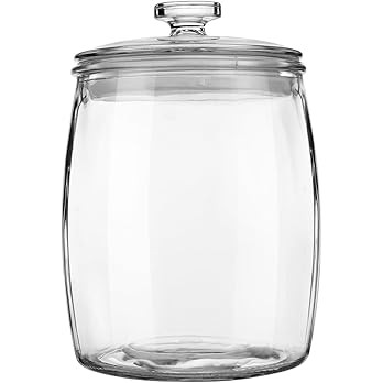 Folinstall Wide Mouth Apothecary Jar with Lid, 0.5 Gallon Glass Jar for Kitchen Storage and Laund... | Amazon (US)