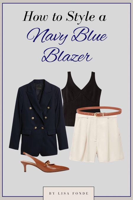 Navy blue blazer summer outfit

#LTKfindsunder100 #LTKSeasonal