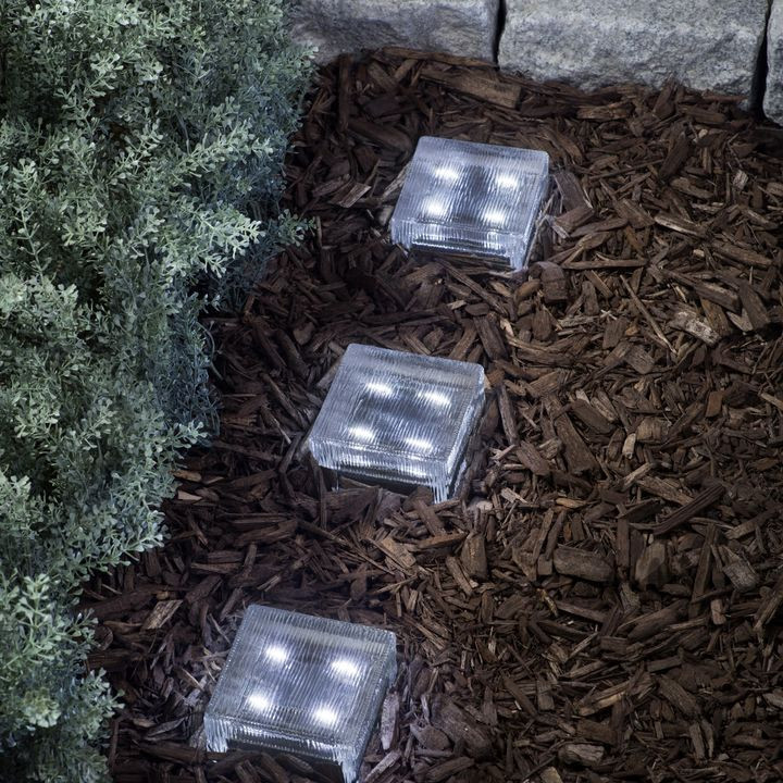 Lined Solar Brick Light, 4x4", Cool White | Lights.com