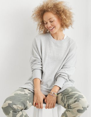 Aerie The Happiest Oversized Crew Sweatshirt | Aerie