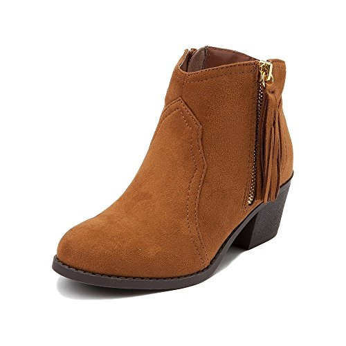 Sarah Jayne Youth Girls Fringe Janis Faux Suede Ankle Bootie (6M US Big Kid, Brown) | Amazon (US)