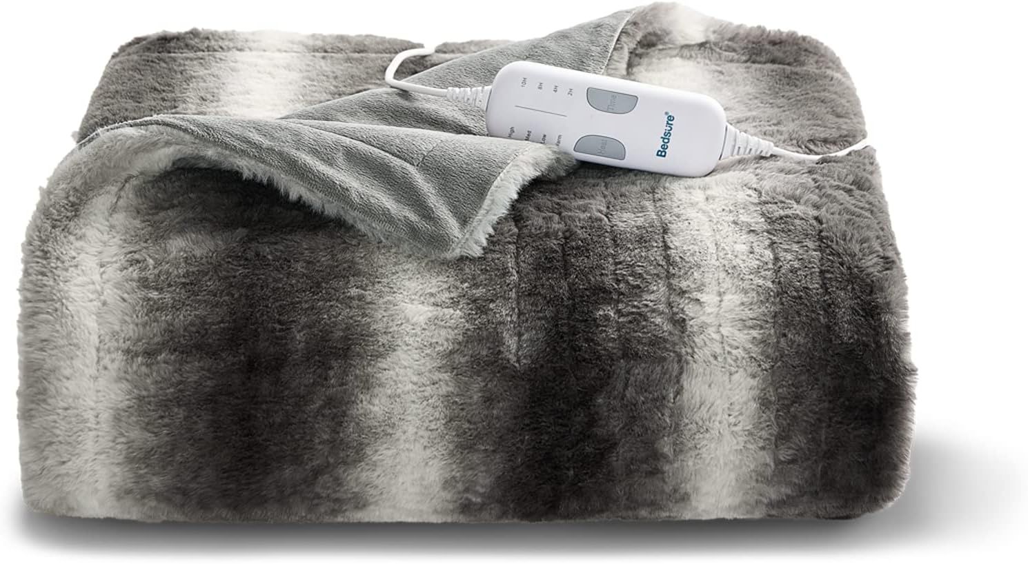 Bedsure Heated Blanket Low Voltage - 50”×60“ Throw Size Faux Fur Electric Blanket, 4 Heating... | Amazon (US)