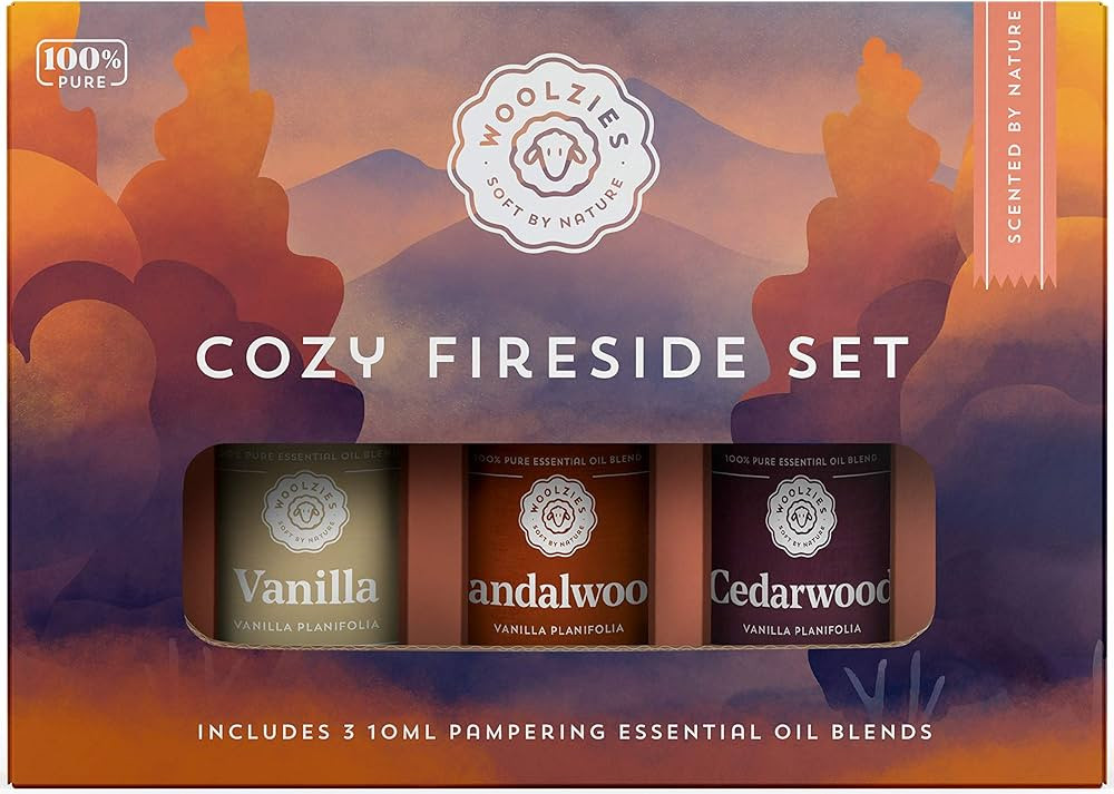 Woolzies Top 3 Cozy Fireside Essential Oil Set | Premium Oils incl. Cedarwood Vanilla & Sandalwoo... | Amazon (US)