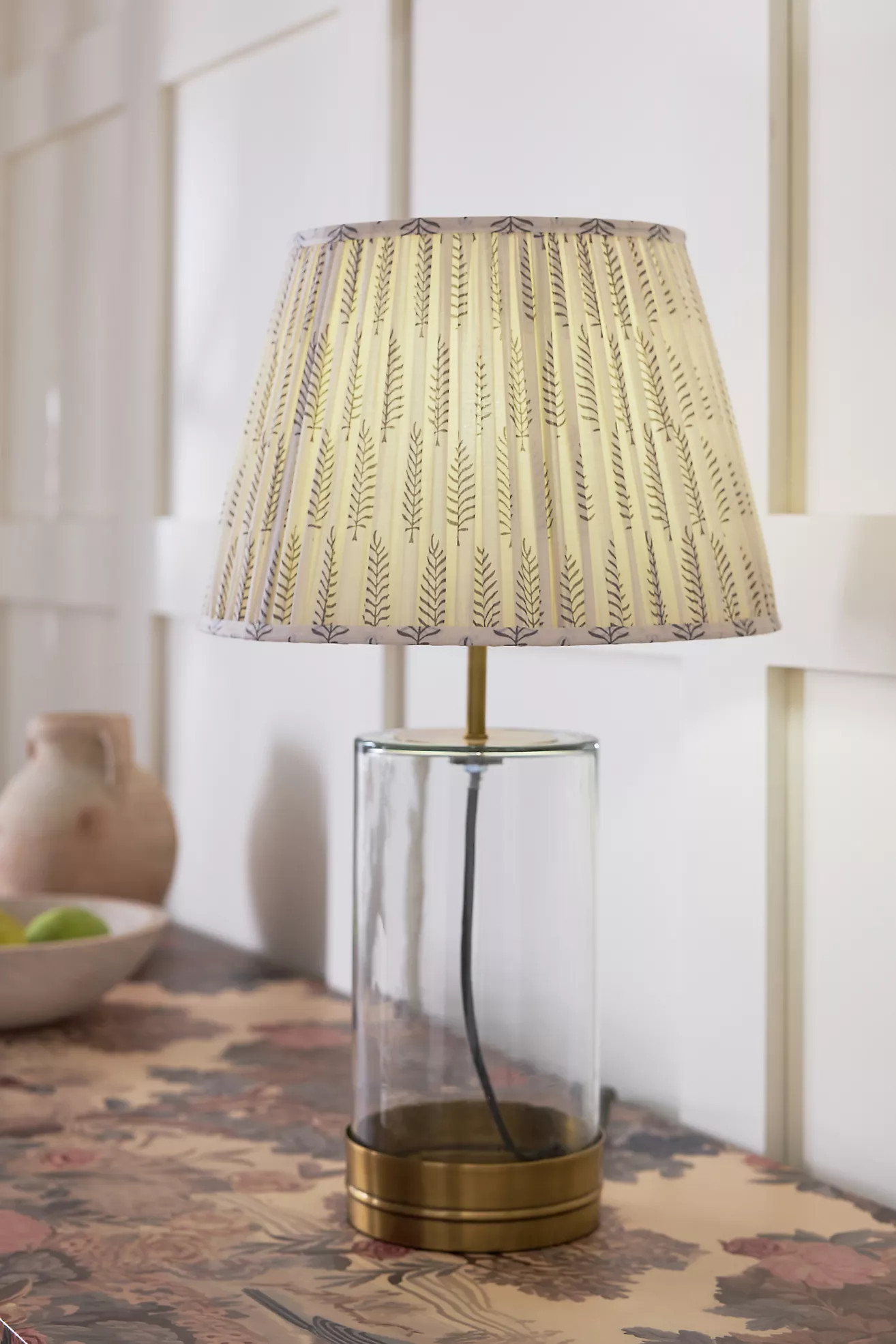 Pooky Wisteria Ruched Shade & Glass Table Lamp | Anthropologie (US)