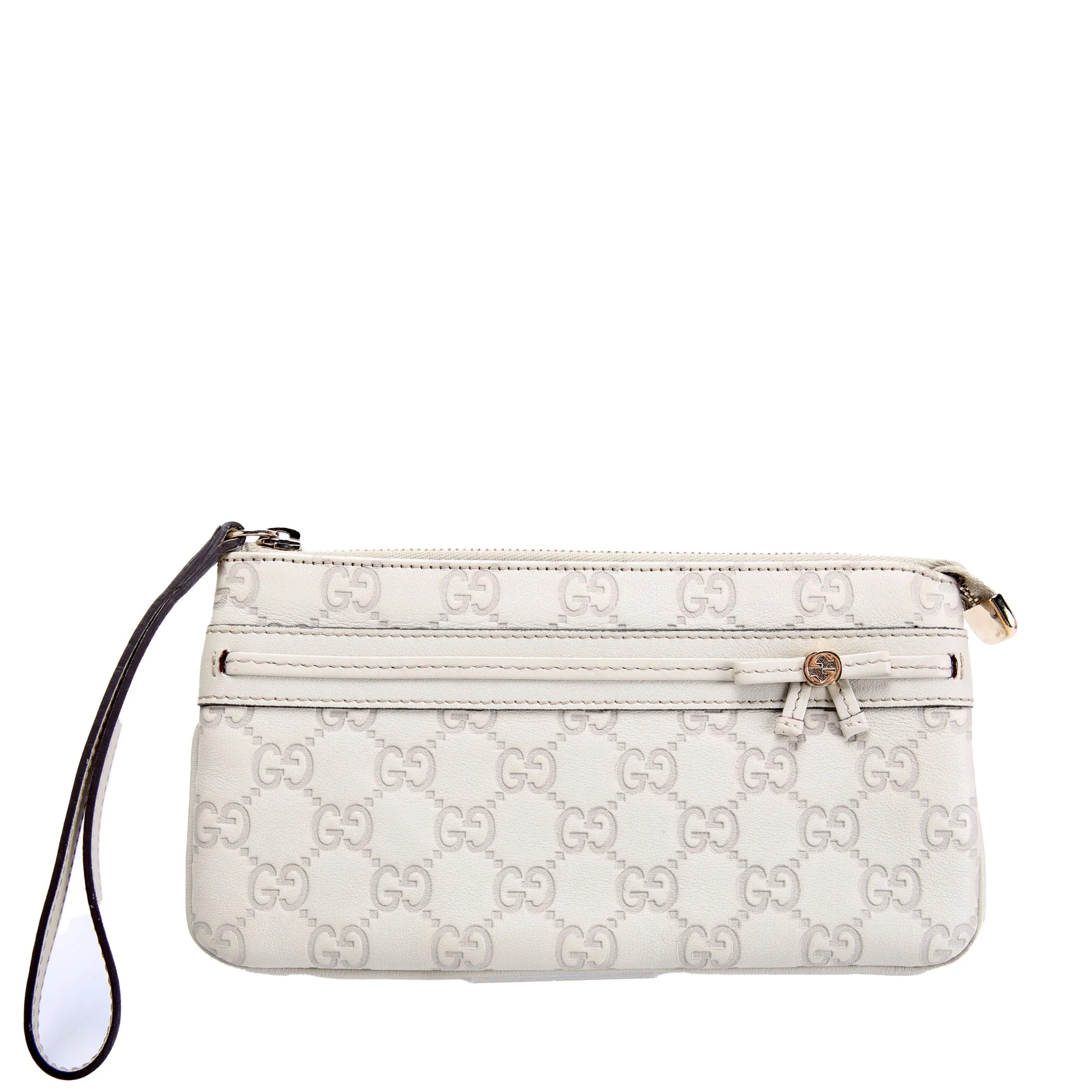 256867 Guccissima Wristlet Pouch Beige | Keeks Designer Handbags