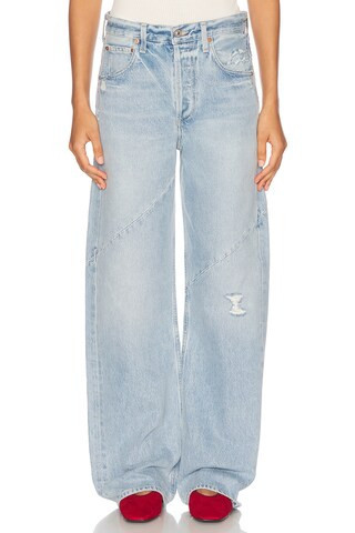 Citizens of Humanity Ayla Swirl Baggy Jeans in Hallstatt - Blue. Size 30 (also in 25, 26). | FWRD 