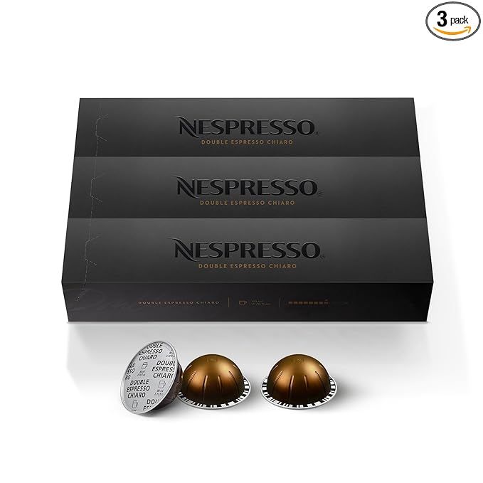 Nespresso Capsules VertuoLine, Double Espresso Chiaro, Medium Roast Coffee, 10 Count (Pack of 3) ... | Amazon (US)