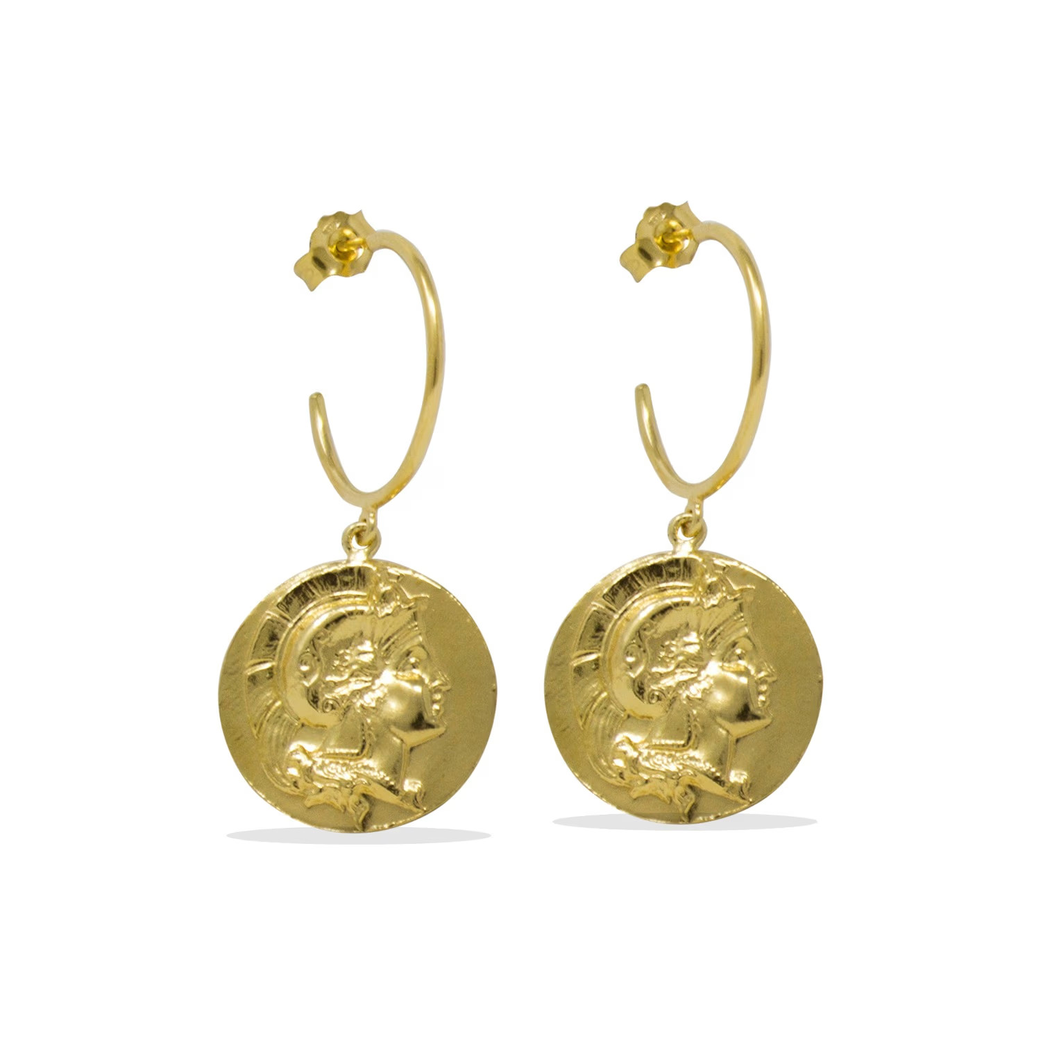 Achilles Gold-Plated Hoop Earrings | Wolf & Badger