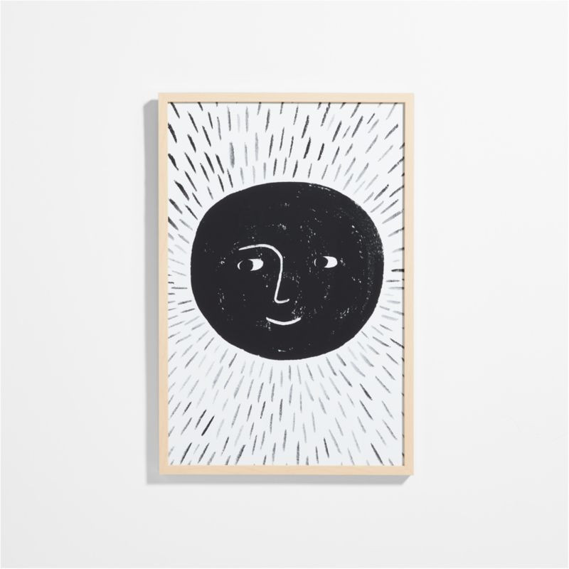 Listening Moon Large Framed Wall Art | Crate & Kids | Crate & Barrel