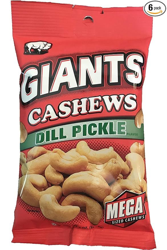 GIANTS Dill Pickle Flavored Cashews, ( 6 - 4 oz. Bags ) | Amazon (US)