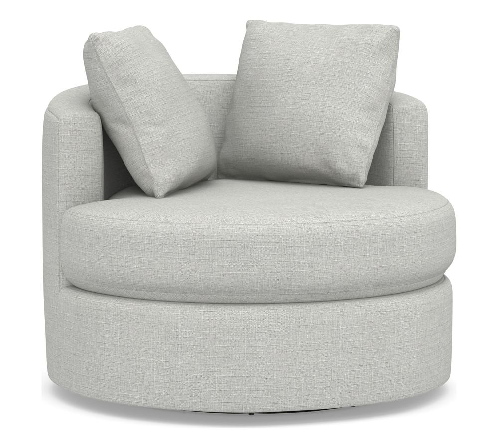 Balboa Upholstered Swivel Armchair | Pottery Barn (US)