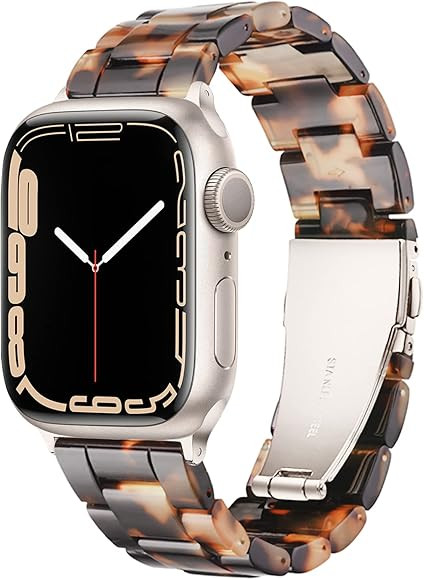 Light Apple Watch Band-Fashion Resin iWatch Bands Bracelet Compatible with Stainless Steel Buckle... | Amazon (US)