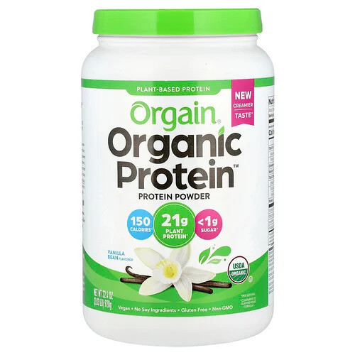 Orgain, Organic Protein™ Powder, Plant Based, Vanilla Bean, 2.03 lb (920 g) | iHerb