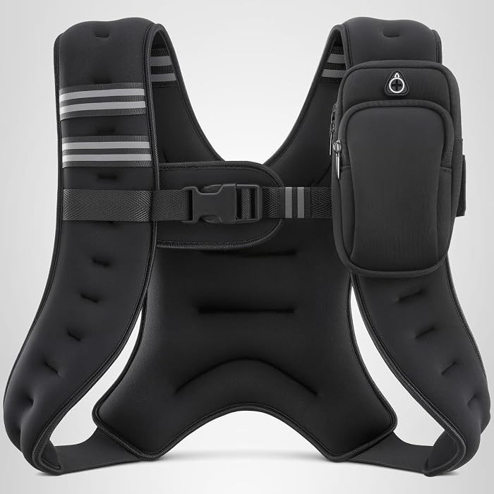 ZELUS Weighted Vest, 6lb/8lb/12lb/16lb/20lb/25lb/30lb Weight Vest with Reflective Stripe for Work... | Amazon (US)