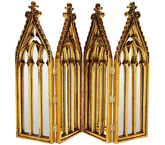 "As Is" Antiqued Cathedral 4- Panel Mirror by Valerie - QVC.com | QVC