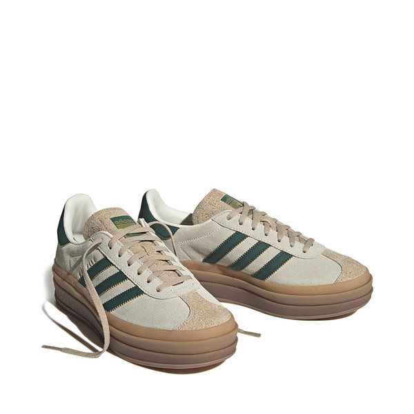 Womens adidas Gazelle Bold Athletic Shoe - Cream White / Core Green / Magic Beige | Journeys