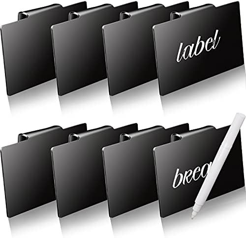 8 Pack Pantry Basket Labels Holders for Storage Bins, Removable Acrylic Basket Labels Clip on for Ki | Amazon (US)