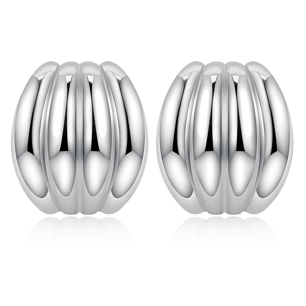 Statement Chunky Gold Earrings for Women Unique Square Stainless Steel Heaven Mayhem Button Stud ... | Amazon (US)