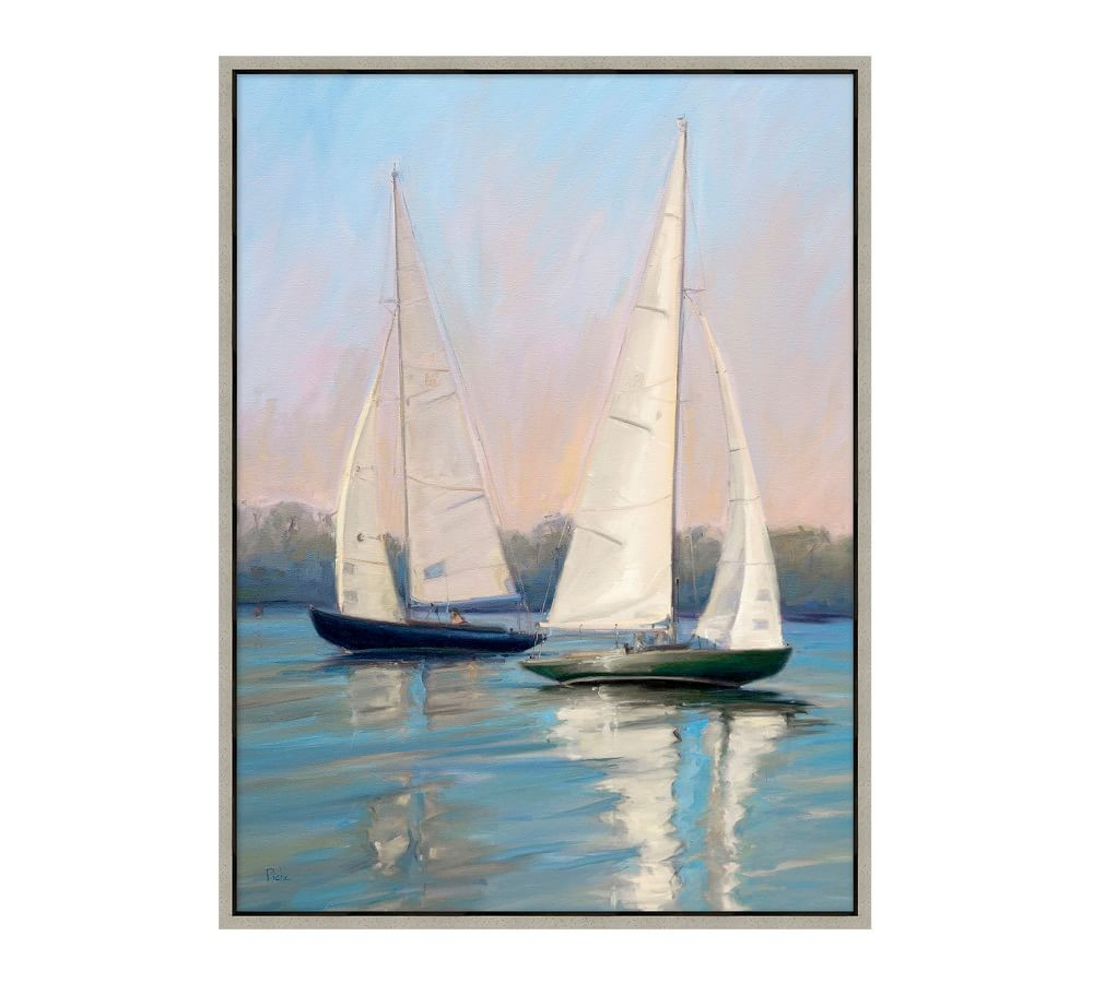 Crossing at Dusk Hand Embellished Framed Canvas Print | Pottery Barn (US)