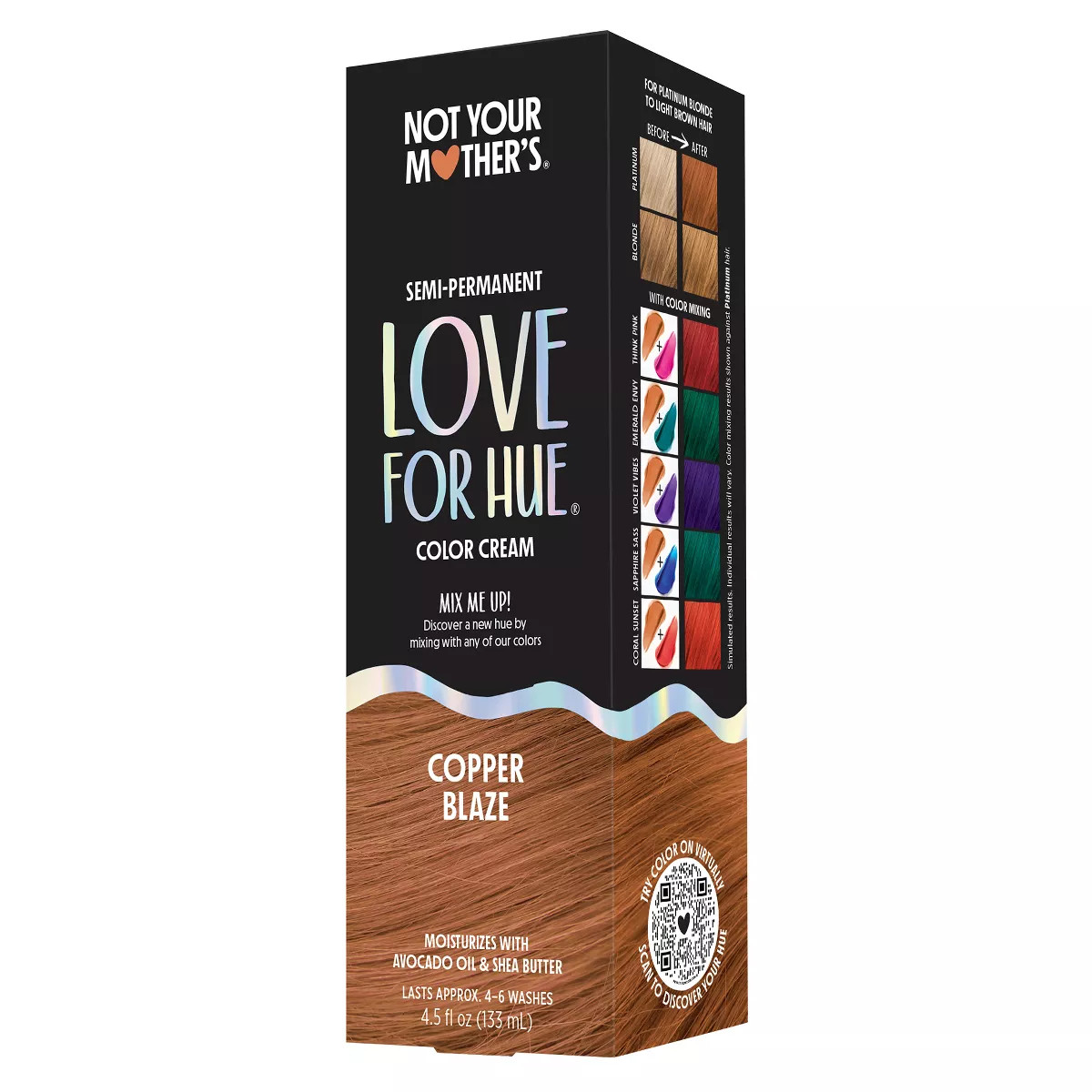Not Your Mother's Love for Hue Magnified Color Semi-Permanent Hair Color Cream - Copper Blaze - 4... | Target