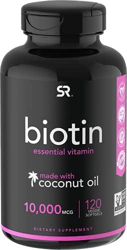 Biotin (10,000mcg) with Organic Coconut Oil | May Help Support Healthy Hair, Skin & Nails | Non-GMO  | Amazon (US)