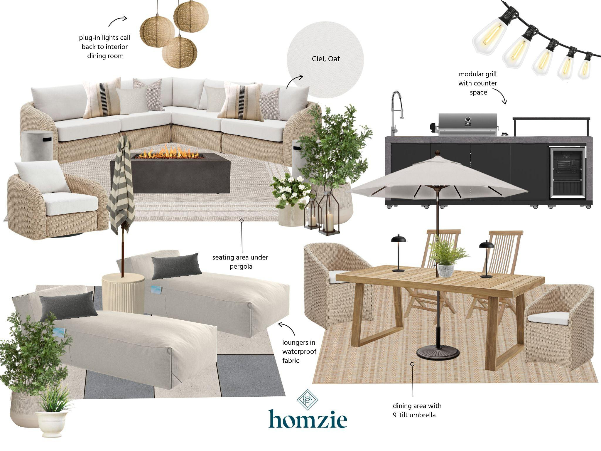 The ultimate outdoor living space. ☀️✨ Designed for gathering and relaxing, this backyard retreat features a dining area, built-in grilling station, cozy seating beneath a pergola, and resort-inspired loungers. A neutral palette, warm textures, and soft string lighting create the perfect setting for everything from casual afternoons to evening entertaining. 

 #LTKHome #LTKOutdoor #OutdoorLiving #BackyardDesign #PatioInspo #OutdoorDecor #OutdoorEntertaining #BackyardGoals #PergolaDesign #OutdoorDining #HomeInspo #NeutralDecor #MyLTK