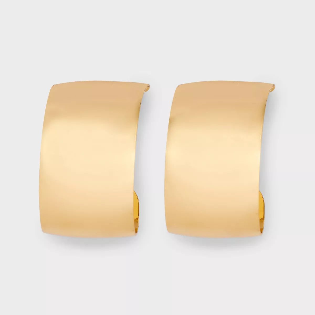 Wide Flat Metal Hoop Earrings - Wild Fable™ Gold | Target