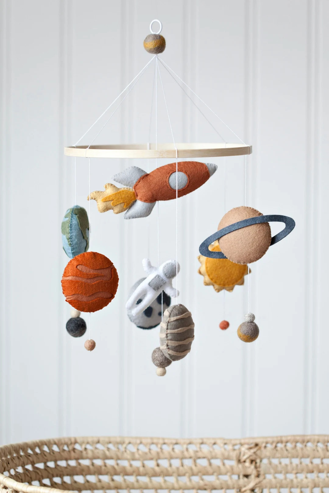 Neutral Space Mobile - Nursery- Felt Mobile - Gender Neutral Nursery Decor - Etsy | Etsy (US)