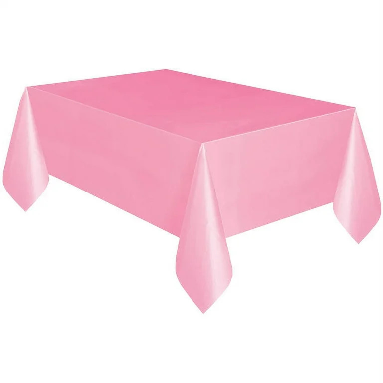 Rectangular 54" x 108" Light Pink Plastic Table Covers, 3 Count, by Way To Celebrate | Walmart (US)
