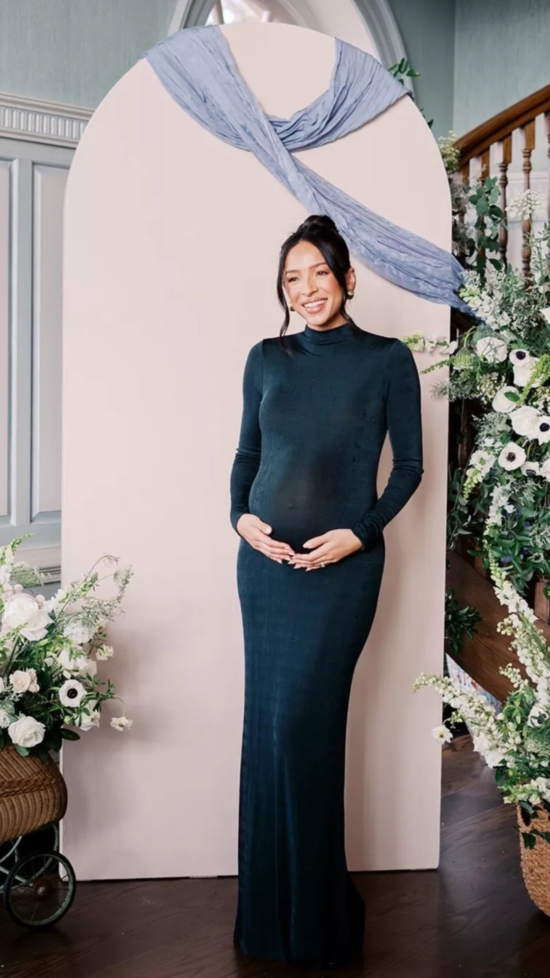 Dress I wore for my Ralph Lauren themed baby shower 8, size S-get your true size - it has tons of stretch!

#LTKBump #LTKSeasonal