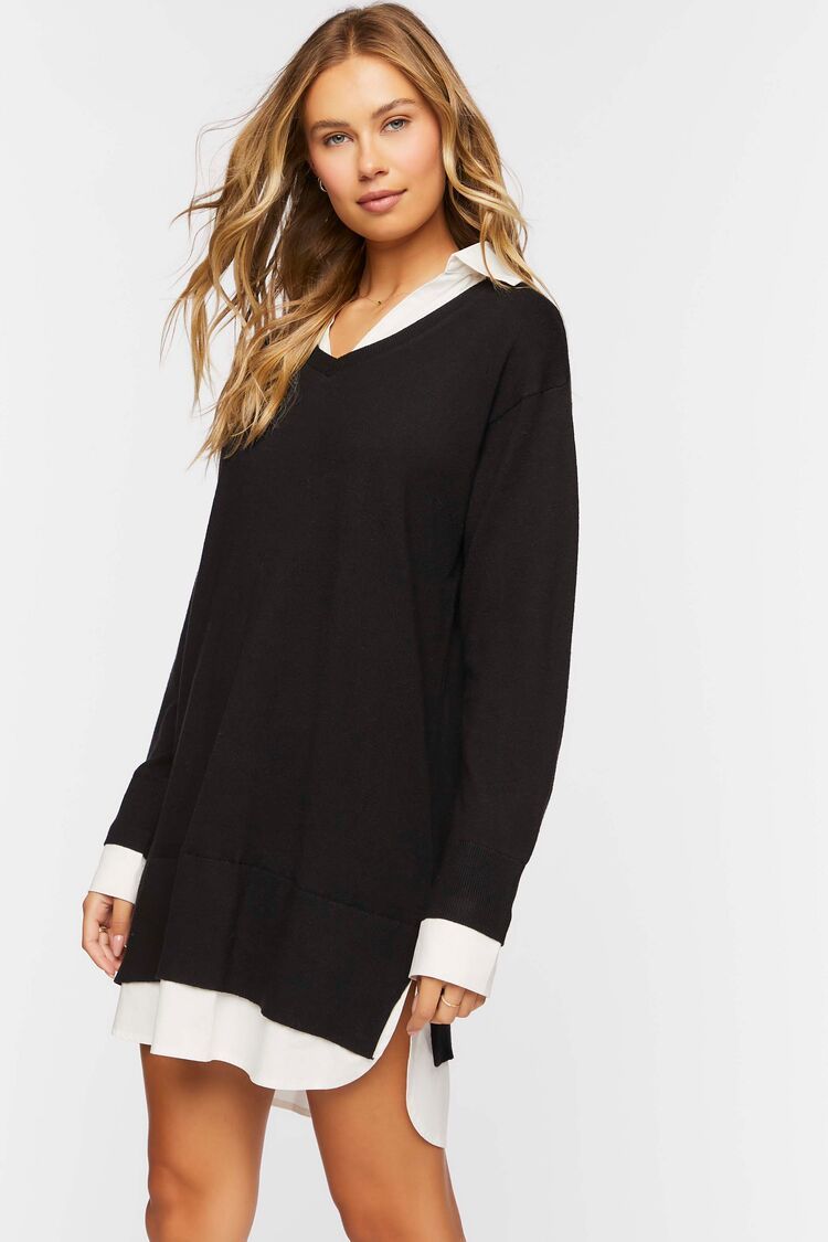 Combo Sweater Shirt Dress | Forever 21 (US)