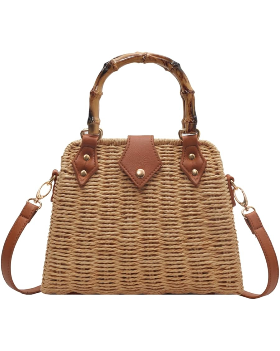 Cross Body Handbags for Women Straw Woven Beach Bag 2025 Summer Handmade Purses Wicker Rattan Bag... | Amazon (US)