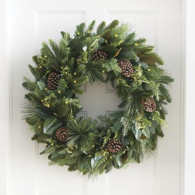 Farmhouse Christmas Cordless Wreath | Grandin Road | Grandin Road