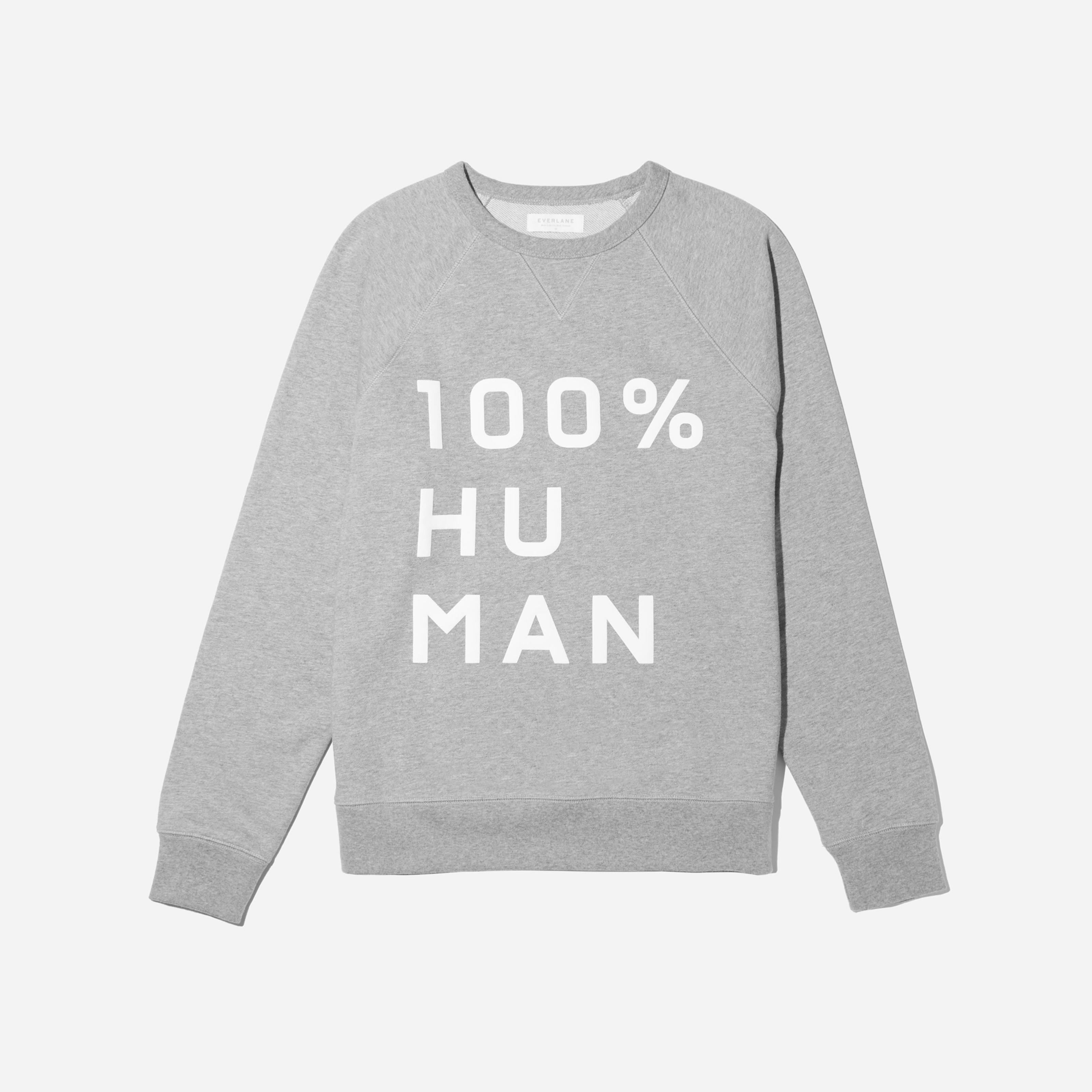 Women's 100% Human Typography Sweatshirt by Everlane in Heather Grey, Size XS | Everlane